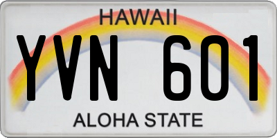 HI license plate YVN601