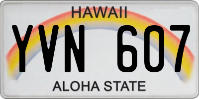 HI license plate YVN607