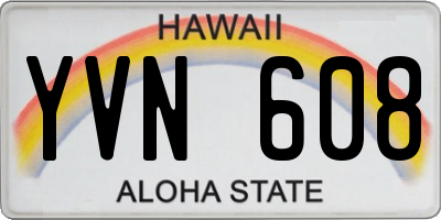 HI license plate YVN608