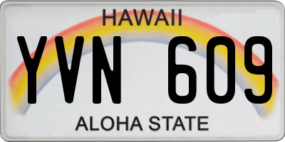HI license plate YVN609
