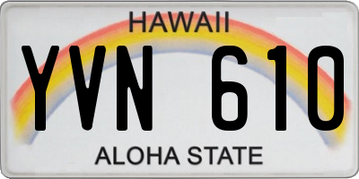HI license plate YVN610