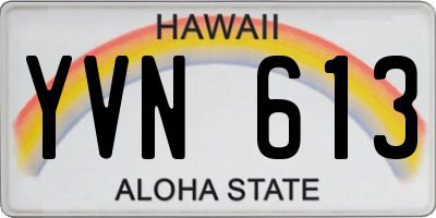 HI license plate YVN613