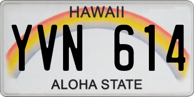 HI license plate YVN614