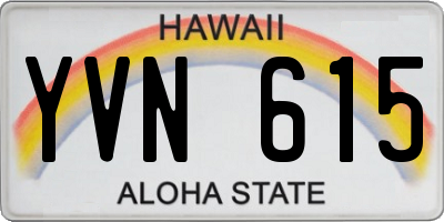 HI license plate YVN615