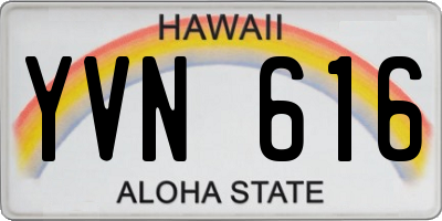 HI license plate YVN616