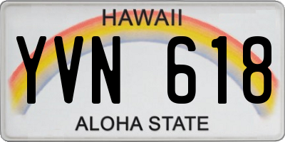 HI license plate YVN618