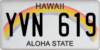 HI license plate YVN619