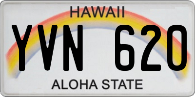 HI license plate YVN620