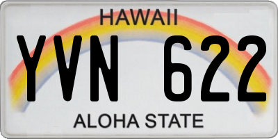 HI license plate YVN622