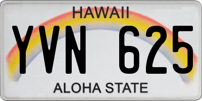 HI license plate YVN625