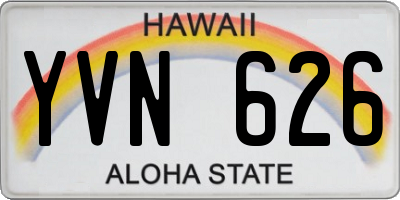 HI license plate YVN626