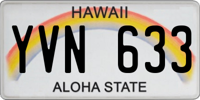 HI license plate YVN633