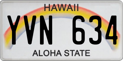 HI license plate YVN634