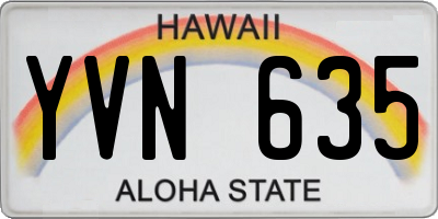 HI license plate YVN635