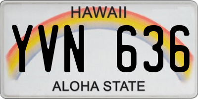 HI license plate YVN636