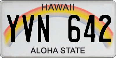 HI license plate YVN642