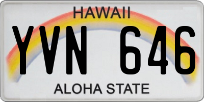 HI license plate YVN646