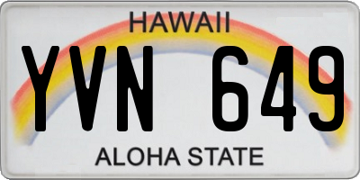 HI license plate YVN649