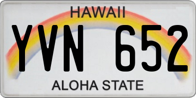 HI license plate YVN652
