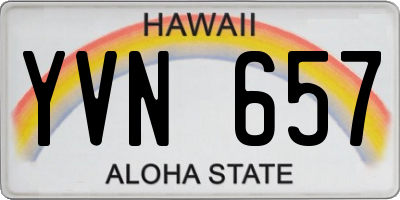 HI license plate YVN657