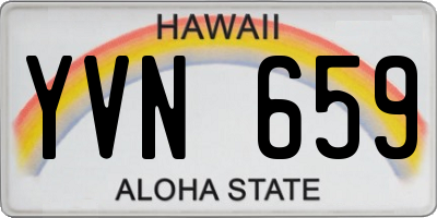HI license plate YVN659