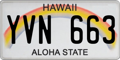 HI license plate YVN663