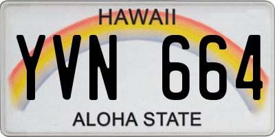 HI license plate YVN664