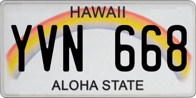 HI license plate YVN668