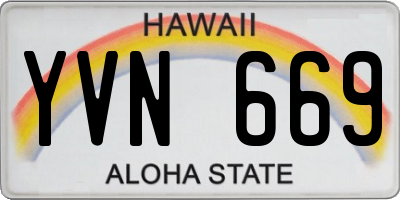 HI license plate YVN669