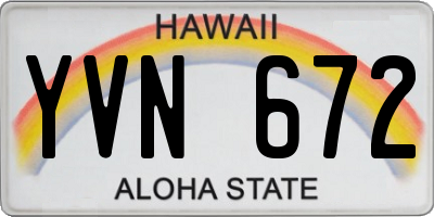 HI license plate YVN672