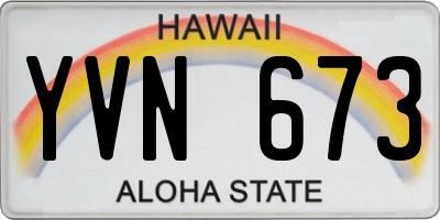 HI license plate YVN673