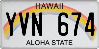 HI license plate YVN674