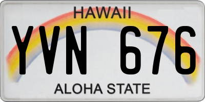 HI license plate YVN676