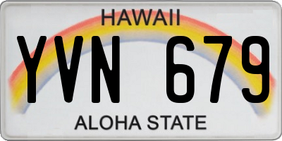 HI license plate YVN679