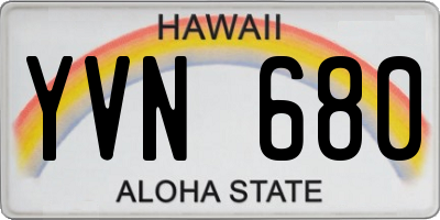 HI license plate YVN680