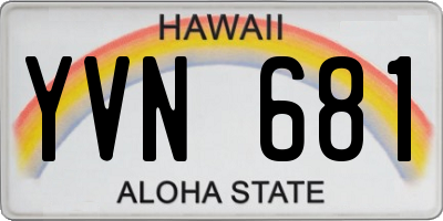 HI license plate YVN681