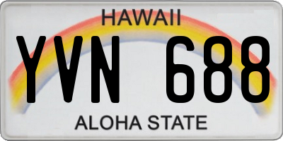 HI license plate YVN688