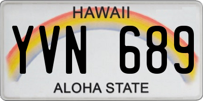 HI license plate YVN689