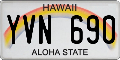HI license plate YVN690