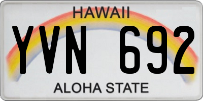 HI license plate YVN692