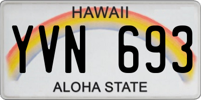 HI license plate YVN693
