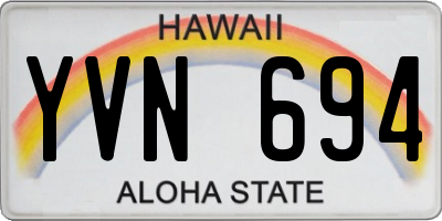 HI license plate YVN694