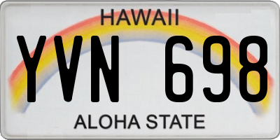HI license plate YVN698