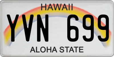 HI license plate YVN699