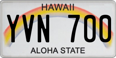 HI license plate YVN700
