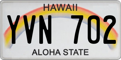 HI license plate YVN702