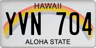 HI license plate YVN704
