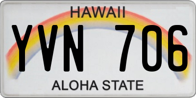 HI license plate YVN706