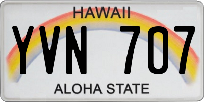 HI license plate YVN707