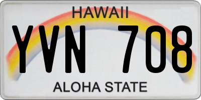 HI license plate YVN708